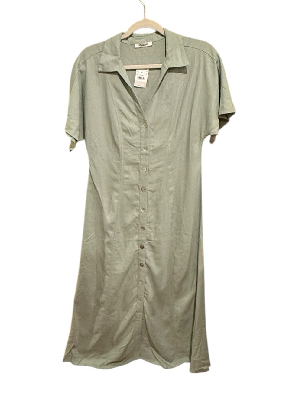 NWT Madewell Linen Shirt Dress in Soft Sage Scandi - Cottage - Coastal Lagenlook